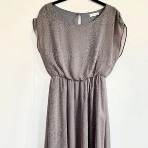LUSH Casual Grey Summer Dress Small Polka dot